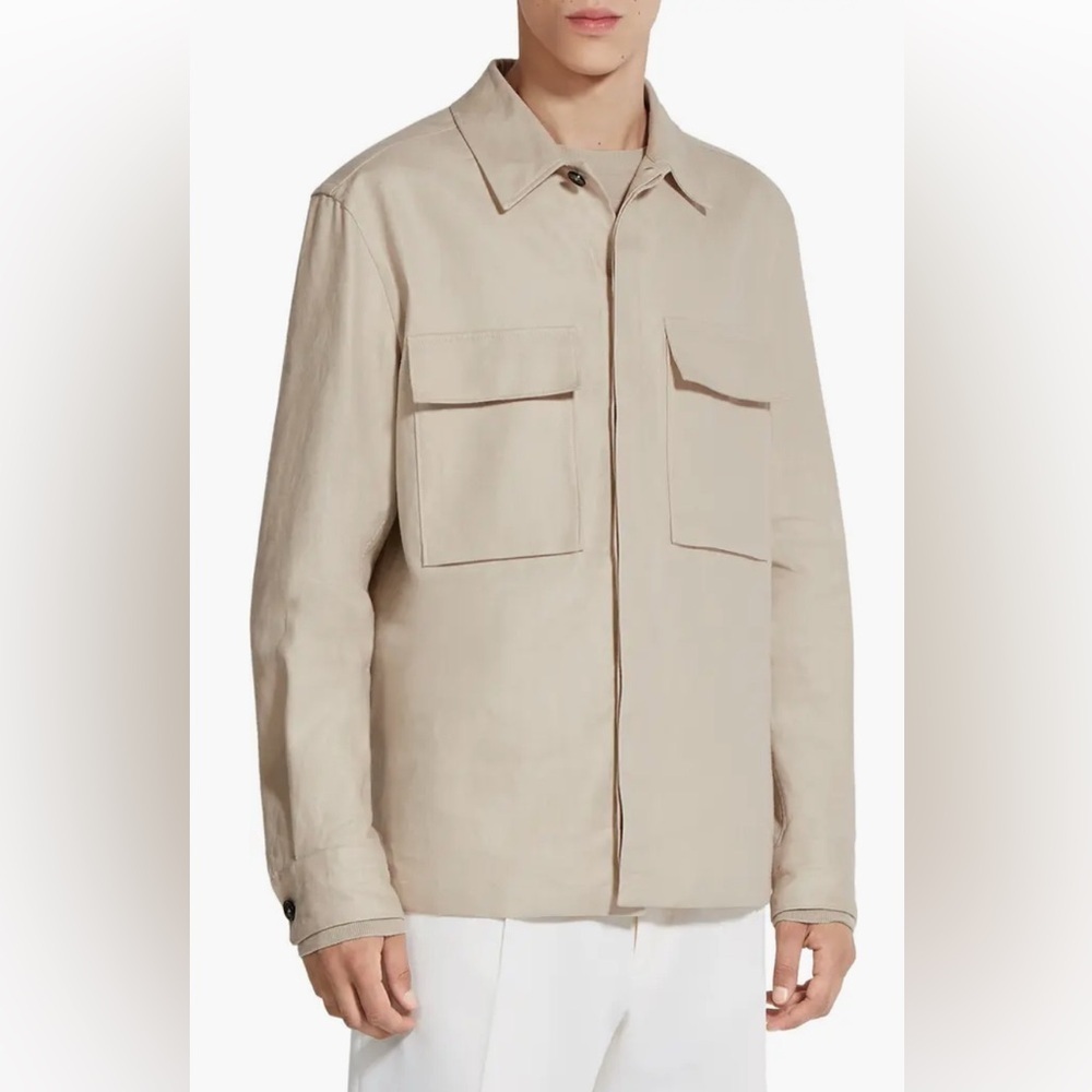 NWOT Zegna Oasi Lino Overshirt 100% Linen light beige